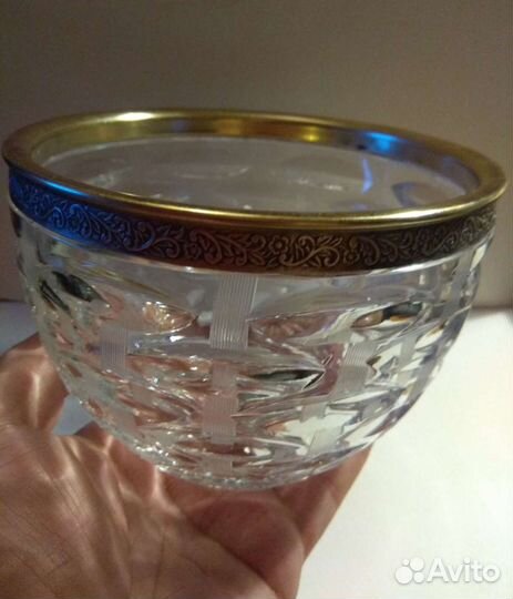 Ваза. Хрусталь. Мельхиор