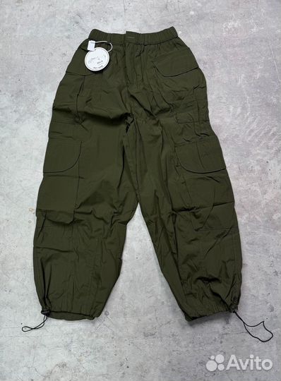 Asia Nylon Baggy Pants Olive