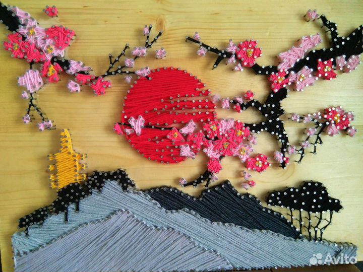 Картина Япония стринг арт А3