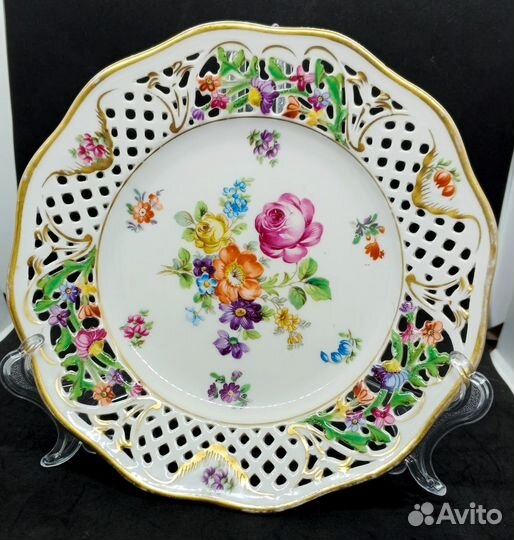 Антикварная тарелка Schumann Dresden