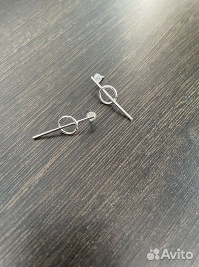 Серьги под серебро