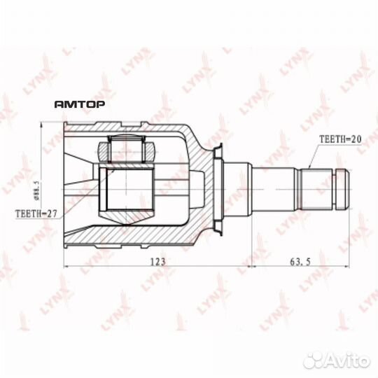 Lynxauto CI7501 шрус внутренний перед прав/лев