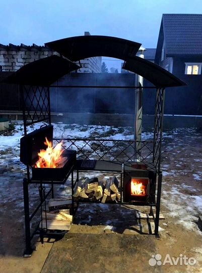 Мангал с крышей