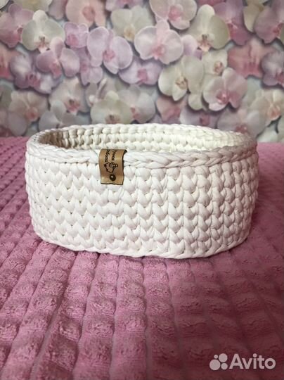 Корзинка из трикотажной пряжи