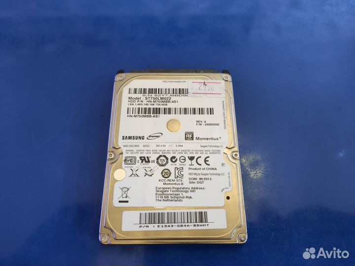 Жесткий диcк 2,5'' 750GB HDD