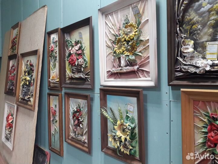 Картины для интерьера из кож.зама