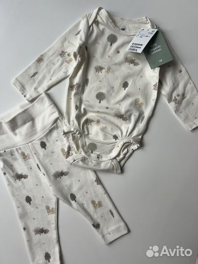 Новые комплекты слипы боди H&M для новорожденных