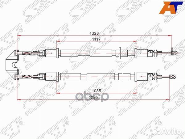 Трос ручного тормоза astra H RH/LH 04-10 ST-52