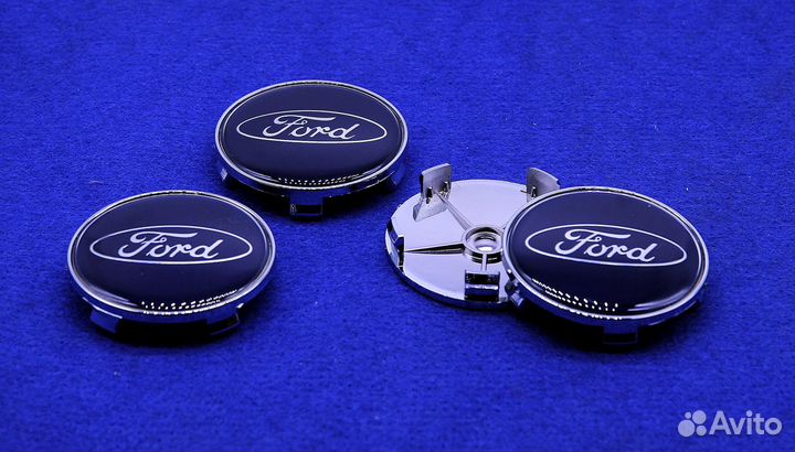 Комплект колпачков неоригинальных дисков Ford сини