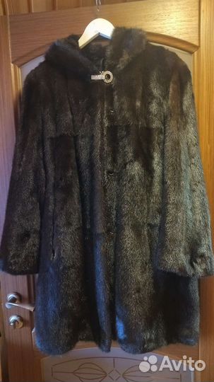 Шуба норковая с капюшоном 48 50