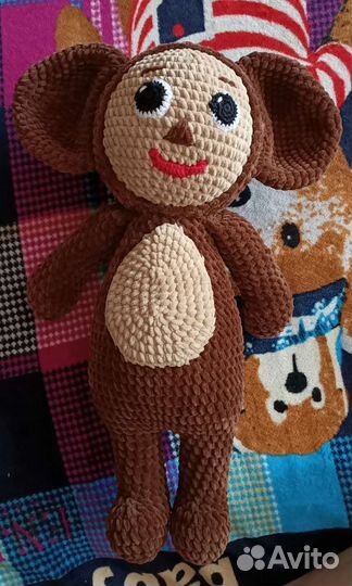 Игрушка вязаная чебурашка 50 см