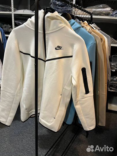 Nike Tech Fleece зип худи белая M L XL XXL