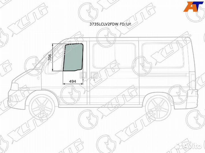 Стекло двери передней левой Fiat Ducato 230