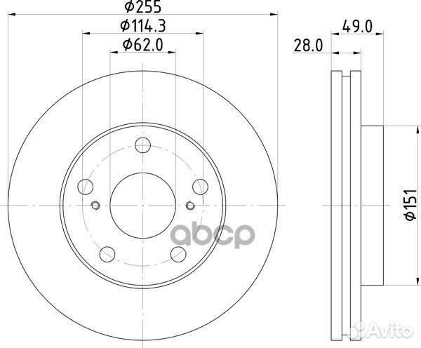 Диск тормозной перед toyota camry (V1 ) 2