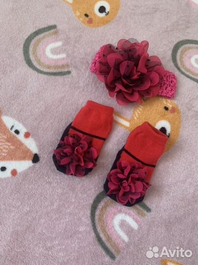 Носочки и повязка на голову для девочки