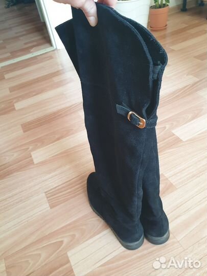 Сапоги ботфорты натуральная замша мех 37 размер