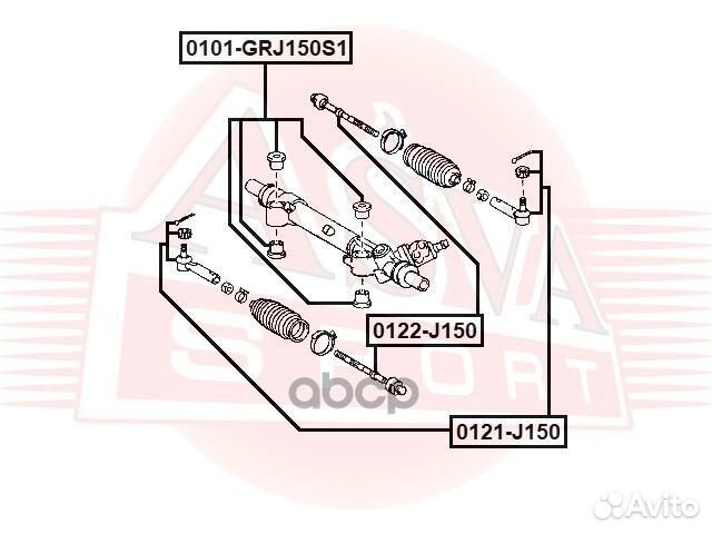 Сайлентблок рулевой рейки (комплект) 0101-GRJ150S1