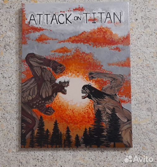Картина Attack on Titan, акрил, (30;40)