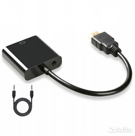 Переходник hdmi (male) x VGA (female) +AUX Rohs