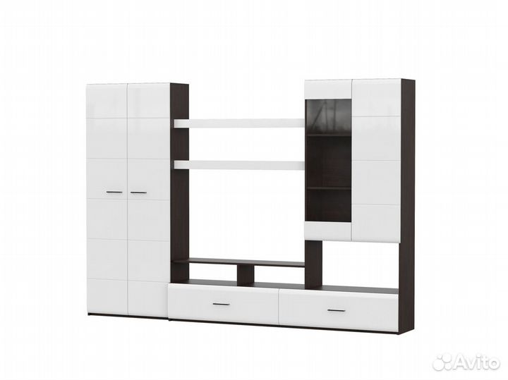 Гостиная мгс-7 Дуб Венге/Белый глянец