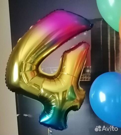 Фольгированный шар. Цифра 4