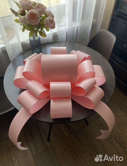 Большой розовый бант на подарок, машину, 70 см