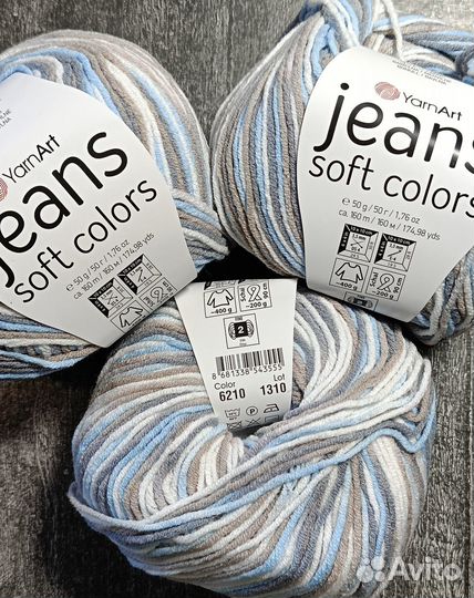 Пряжа для вязания Yarnart Jeans Soft Colors