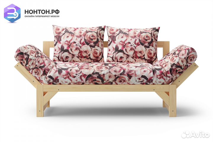 Диван кушетка Амбер розовый с узором
