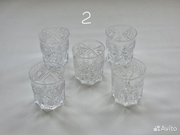Хрустальные фужеры рюмки бокалы СССР Винтаж