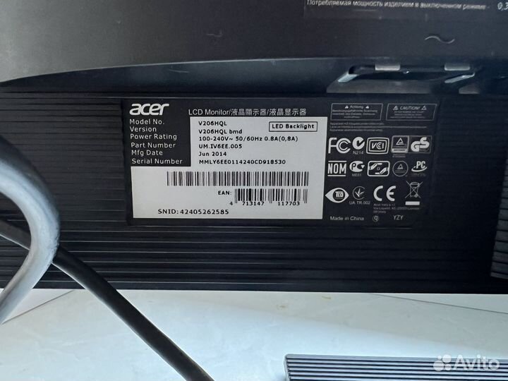 Монитор Acer V206HQL 22