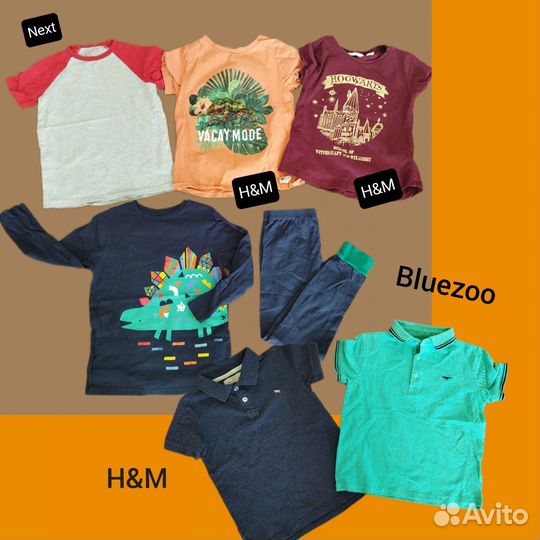 Пакет фирменных вещей на лето для мальчика 110 116