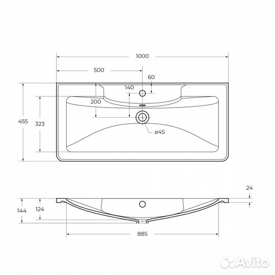 BelBagno BB1000/455-LV-MR-ALR Раковина