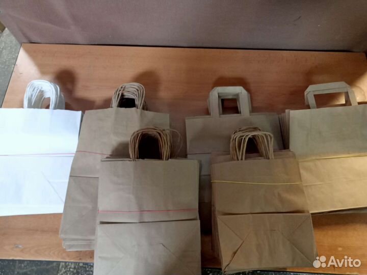 Бумажные пакеты крафт с ручками