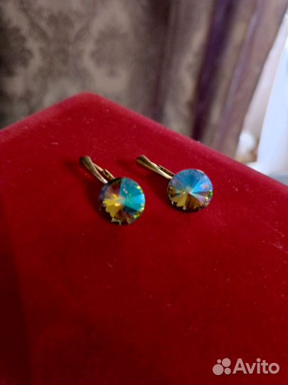 Серьги с кристалами swarovski 12мм