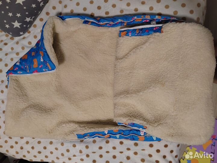 Зимний конверт в коляску на овчине