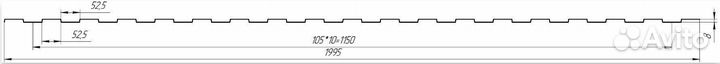 Профнастил С8 1200/1150x0,4 мм, RAL 8017 шоколадны