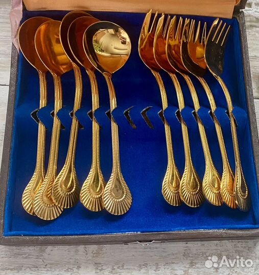 Десертные приборы позолота