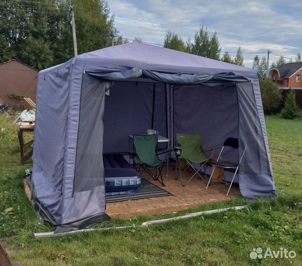 Шатер с ветрозащитной юбкой и металл каркасом
