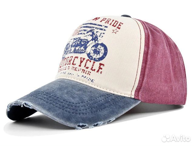 Бейсболка American Pride Motorcycle (красно-синяя)