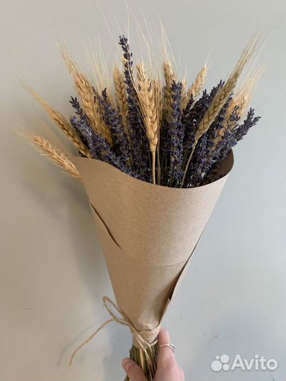 Букет из сухоцветов (лаванда и колоски)