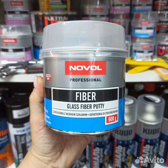 Шпатлёвка novol со стекловолокном 600мл