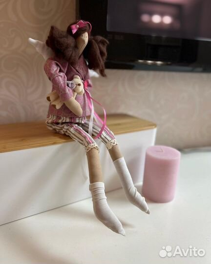 Интерьерная кукла тильда текстиль беременная Б/У