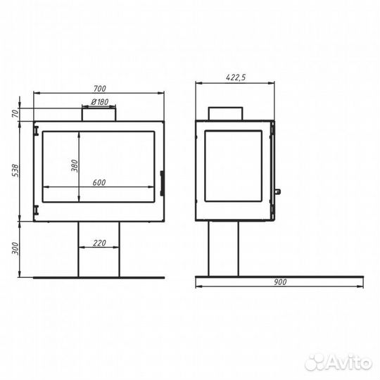 Камин в стиле Hi-Tech 35 Quadro 4