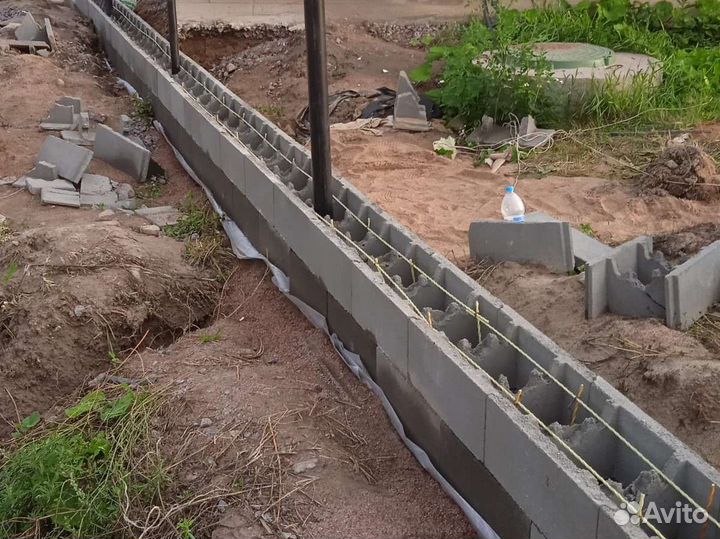 Бетонные блоки.Фундамент забора,дома,стеныОпалубка