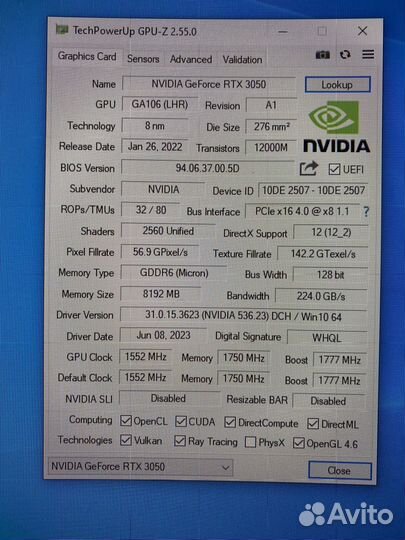RTX 3050 stormx palit на гарантии