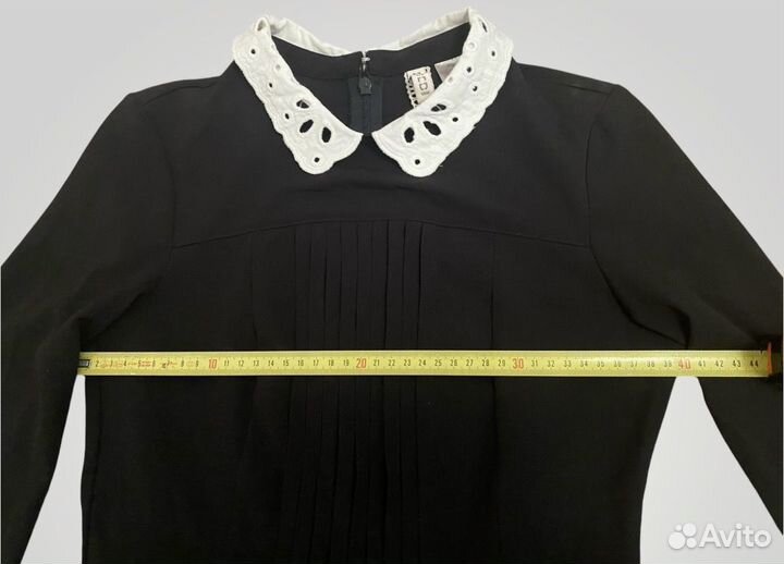 Платье H&M черное с кружевным воротником размер S