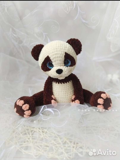 Панда вязаная медведь