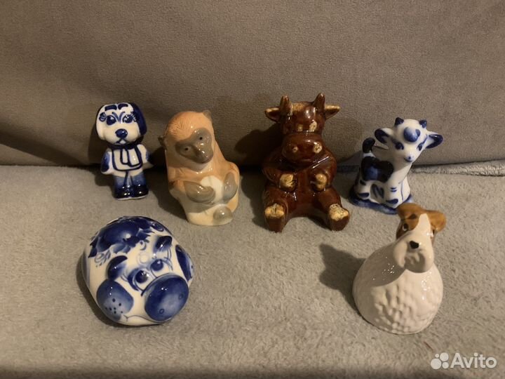 Фигурки Гжель, фарфор, керамика