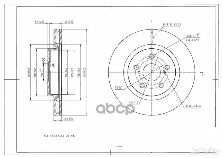 Диск тормозной avantech BR3060S avantech