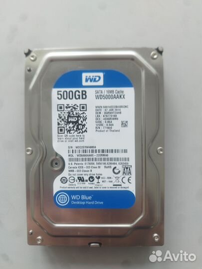 Жёсткий диск WDC WD5000aaks 500GB